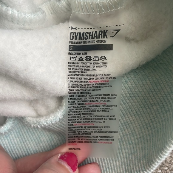 Gymshark SoSoft Mock Neck Tunic Sweatshirt Size Small Light Blue/White - Picture 6 of 6